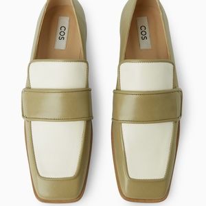 Square-Toe Leather Loafers